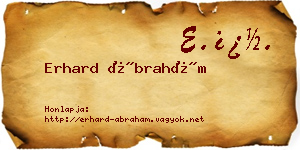 Erhard Ábrahám névjegykártya